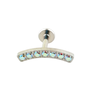 Cartilage Tragus Barra Con Graffa Set Cz Gemma Acciaio - Foto 5